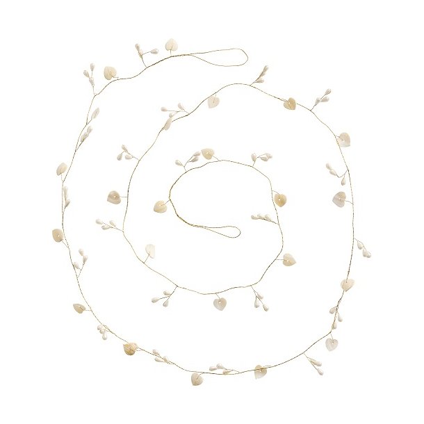 Ib Laursen Ranke med hvide hjerteperler Magic and Wishes 180 cm.