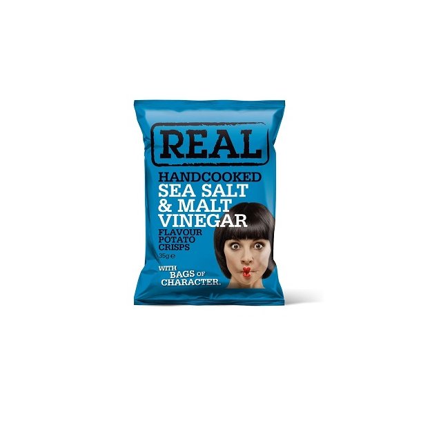 REAL Chips - 35 gr. Sea Salt &amp; Malt Vinegar
