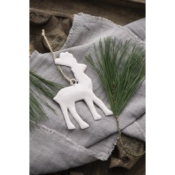 Ib Laursen Rensdyr til ophng med jutesnor (creme)