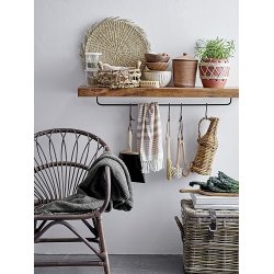 Bloomingville - Rocko Plaid - tppe, Grn, Genanvendt Bomuld 160x130 cm.