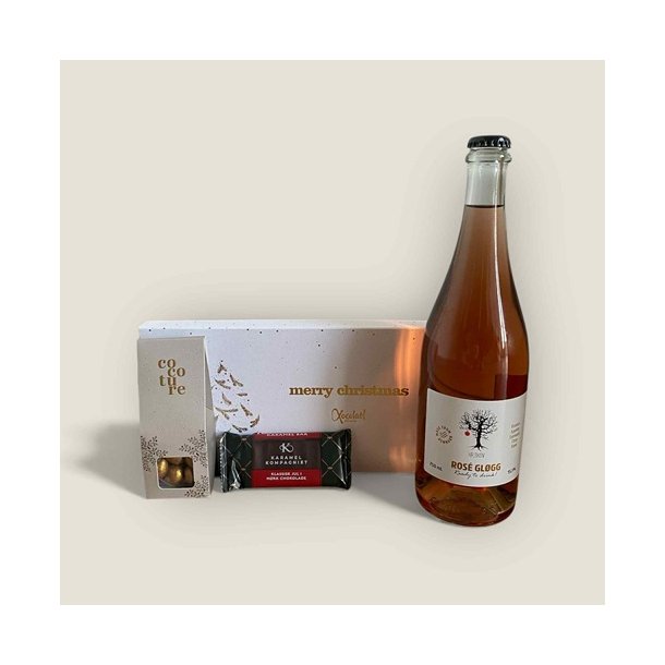 Gave med Roseglgg karamelbar, mandler og chokolade