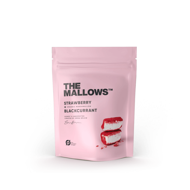 The Mallows -STRAWBERRY + BLACKCURRANT  SKUMFIDUSER MED BR 80G