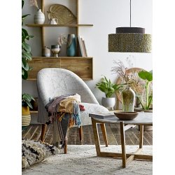 Bloomingville - Serena Plaid -tppe, Rd, Genanvendt Bomuld 160x130 cm.