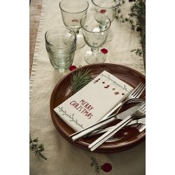 Ib Laursen - Serviet Merry Christmas og juleranke16 stk pr pakke