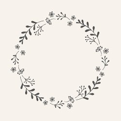 Ib Laursen - Serviet med sort blomsterkrans 50 stk pr pakke