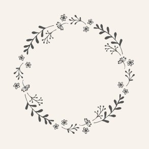 Ib Laursen - Serviet med sort blomsterkrans 50 stk pr pakke