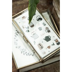 Ib Laursen - Serviet med sort blomsterkrans 50 stk pr pakke