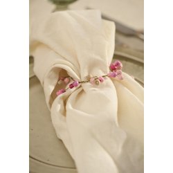 Ib Laursen  Servietring med rosa trperler hndlavet indvendig  5 cm
