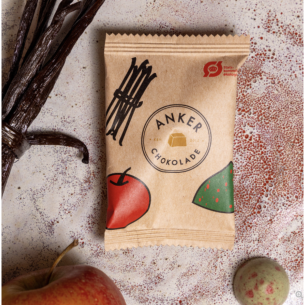 Anker Chokolade Flowpack - Danske �bler / brunet sm�r / hvid chokolade 9g Bedst f�r 31mar26