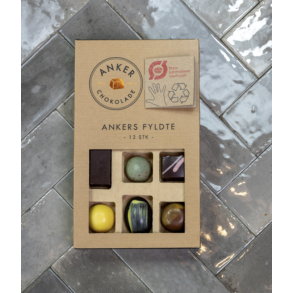 Anker Chokolade -Ankers stykker � 12 stk - �KO - 125g 