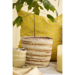 Ib Laursen Skjuler kurv creme- rosa -gul mix H: 15 : 17