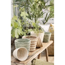 Ib Laursen Skjuler kurv creme- rosa -gul mix H: 15 : 17