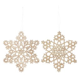 Ib Laursen - Snekrystal af tr til ophng 2 ass - 1 stk. 15 x 15 cm