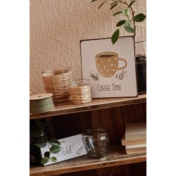  Ib Laursen Glasstage til fyrfadslys med rattanflet H: 10 : 9