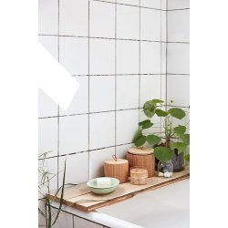 Ib Laursen Glasstage til fyrfadslys med rattanflet H: 6,3 : 7