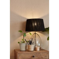 Ib Laursen Glasstage til fyrfadslys med rattanflet H: 6,3 : 7