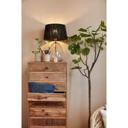 Ib Laursen Glasstage til fyrfadslys med rattanflet H: 6,3 : 7