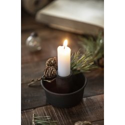 Ib Laursen Stage til bedelys med hj kant sort