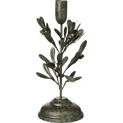 Ib Laursen Stage til bedelys lys med misteltenblade 24 cm.