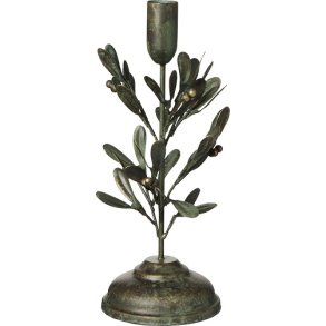 Ib Laursen Stage til bedelys lys med misteltenblade 24 cm.