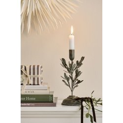 Ib Laursen Stage til bedelys lys med misteltenblade 24 cm.