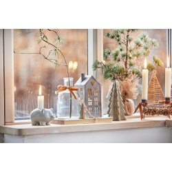 Ib Laursen Stage til bedelys gris, stentj grn-natur meleret H: 6 L: 10