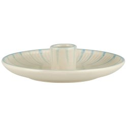 Ib Laursen - Stage til bedelys turkis striber hndmalet