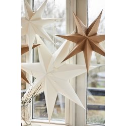 Ib Laursen Stjerne til ophng papir hvid 7-kantet  60 cm