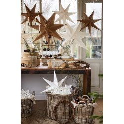 Ib Laursen Stjerne til ophng papir hvid 7-kantet  60 cm