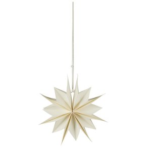Ib Laursen Stjerne til ophng 14-kantet hvid Stella :25 cm