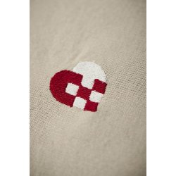 Ib Laursen Stofserviet Tradition med flettet hjerte hrfarvet 40x40cm.