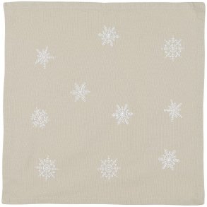 Ib Laursen Stofserviet Tradition med hvide snefnug hrfarvet