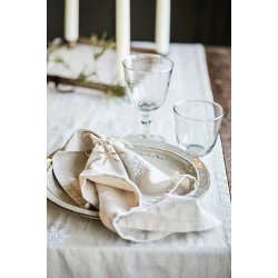 Ib Laursen Stofserviet Tradition med hvide snefnug hrfarvet