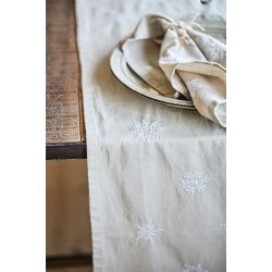 Ib Laursen Stofserviet Tradition med hvide snefnug hrfarvet