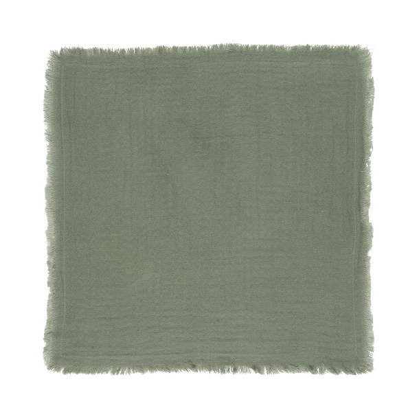 Ib Laursen Stofserviet dobbeltvvet dusty chalk green 40x40 cm.