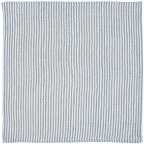 Ib Laursen Stofserviet dobbeltvvet lysebl og hvidstribet 40x40 cm.