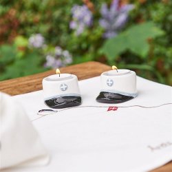 Speedtsberg Fyrfadsstage - studenterhue bl - 8x6x4 cm - keramik 