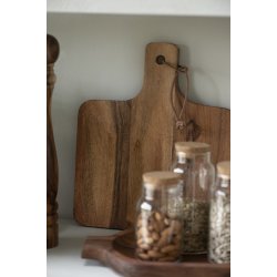 Ib Laursen Tapasbrt med lder snor olieret akacietr 25x29cm.