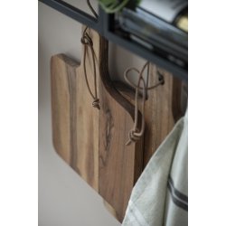 Ib Laursen Tapasbrt med lder snor olieret akacietr 25x29cm.