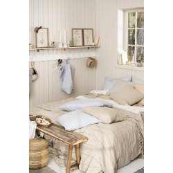 Ib Laursen Taske quiltet hvide og bl mlkedrengestriber