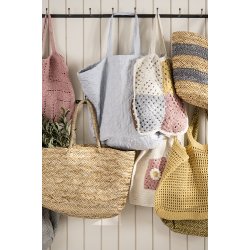 Ib Laursen Taske quiltet hvide og bl mlkedrengestriber