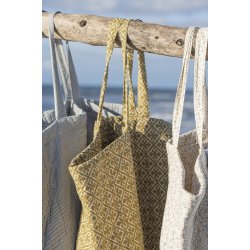 Ib Laursen Taske quiltet hvide og bl mlkedrengestriber