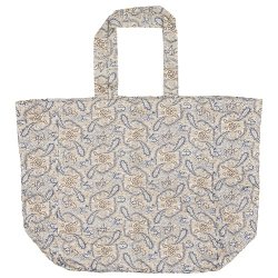 Ib Laursen -Taske quiltet med blt, brunt og sandfarvet paisleymnster