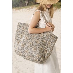 Ib Laursen -Taske quiltet med blt, brunt og sandfarvet paisleymnster