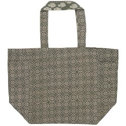 Ib Laursen Taske vendbar gr m/malva blokmnster