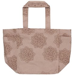 Ib Laursen Taske vendbar rosa malva m/blomstermnster