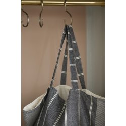 Ib Laursen Ib Laursen - Taske vendbar sort m/hvide striber og mnster hrfarvet indvendig