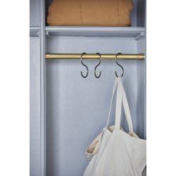 Ib Laursen Taske vendbar stvbl m/hvide striber og mnster hrfarvet indvendig