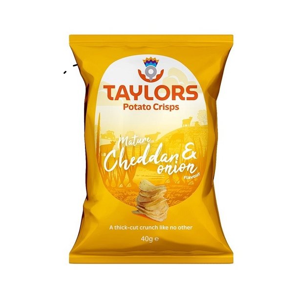 Taylor cheddar &amp; onion chips 40g. 