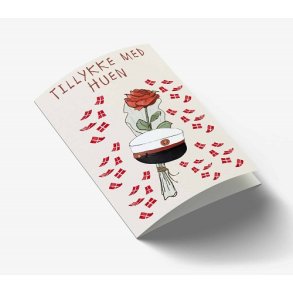 Mouse & Pen - Tillykke med huen, rd -  lille  A7 Kort